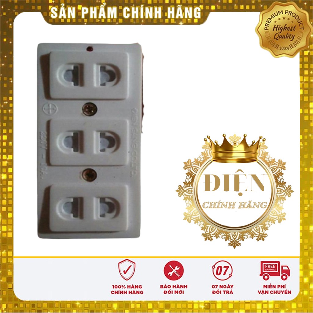 Ổ cắm điện 3 lỗ 2 chấu 10A chống cháy nhật quang  chịu tải 6000w có TẶNG KÈM