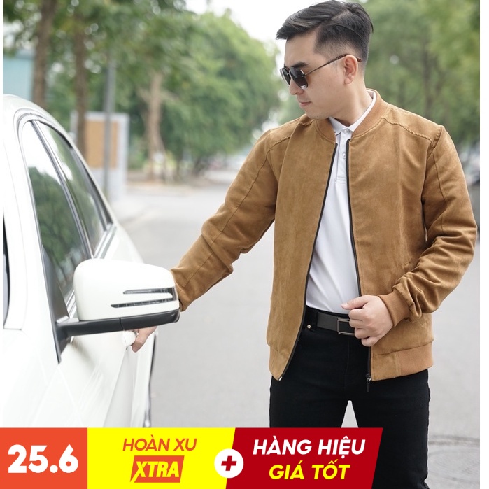 Áo Khoác Nam Da Lộn - Áo Bomber Da Thiết Kế Vô Cùng Trẻ Trung Chất Liệu Da Lộn Dày Dặn