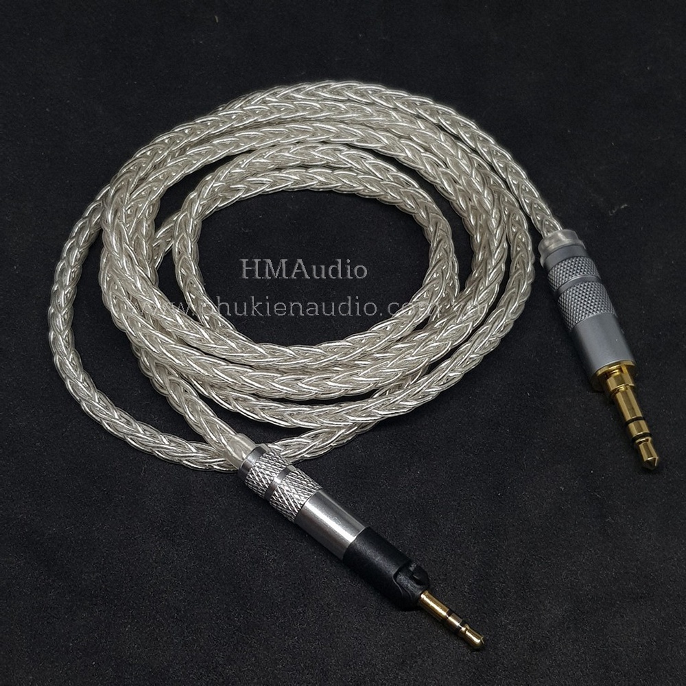 Dây tai nghe đồng mạ bạc OFC 1.0mm tết 8 - Sennheiser HD598