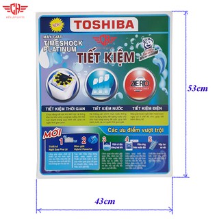 miếng dán máy giặt Tem dán máy giặt toshiba. mẫu 1( tặng keo dán)