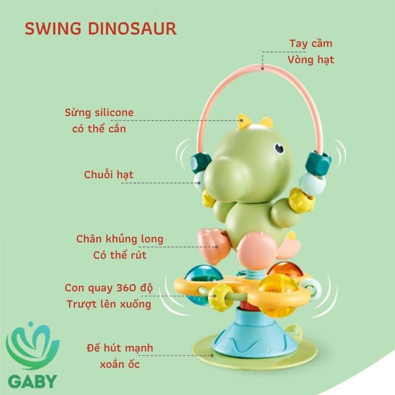 Đồ chơi để bàn hỗ trợ dỗ dành bé ăn dặm GABY an toàn, dễ thương, có đế hút cố định trên bề mặt nhẵn