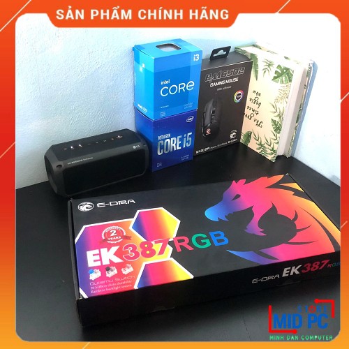 Bàn phím cơ Gaming giá rẻ E-Dra EK387 LED RGB  - Hàng chính hãng BH 24 Tháng
