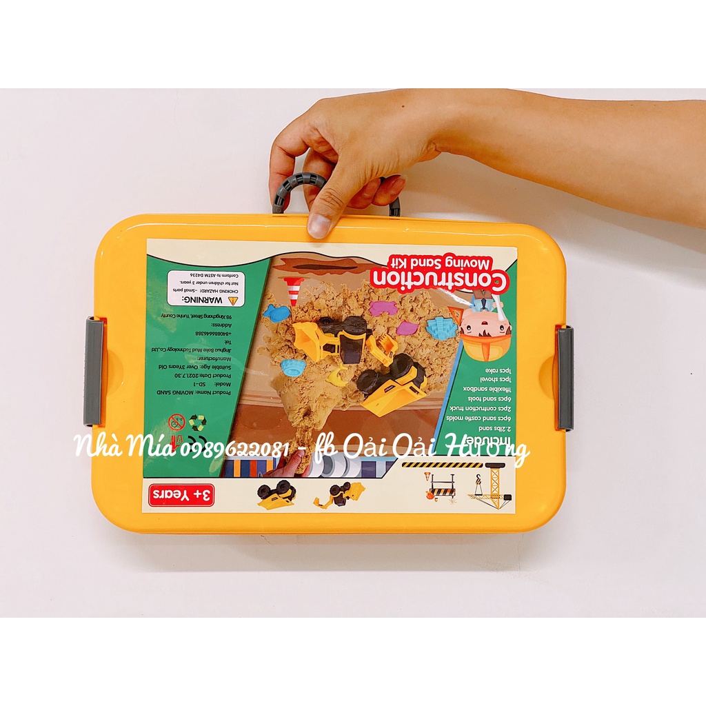 Cát động lực an toàn cho bé không dính tay kèm khuân, xe và khay chơi