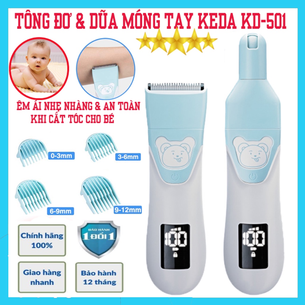 Tông đơ cắt tóc trẻ em, Tăng đơ cắt tóc loại tốt KEDA 501, Máy hớt tóc trẻ nhỏ -Không dây -Tiện lợi -Chuyên Nghiệp