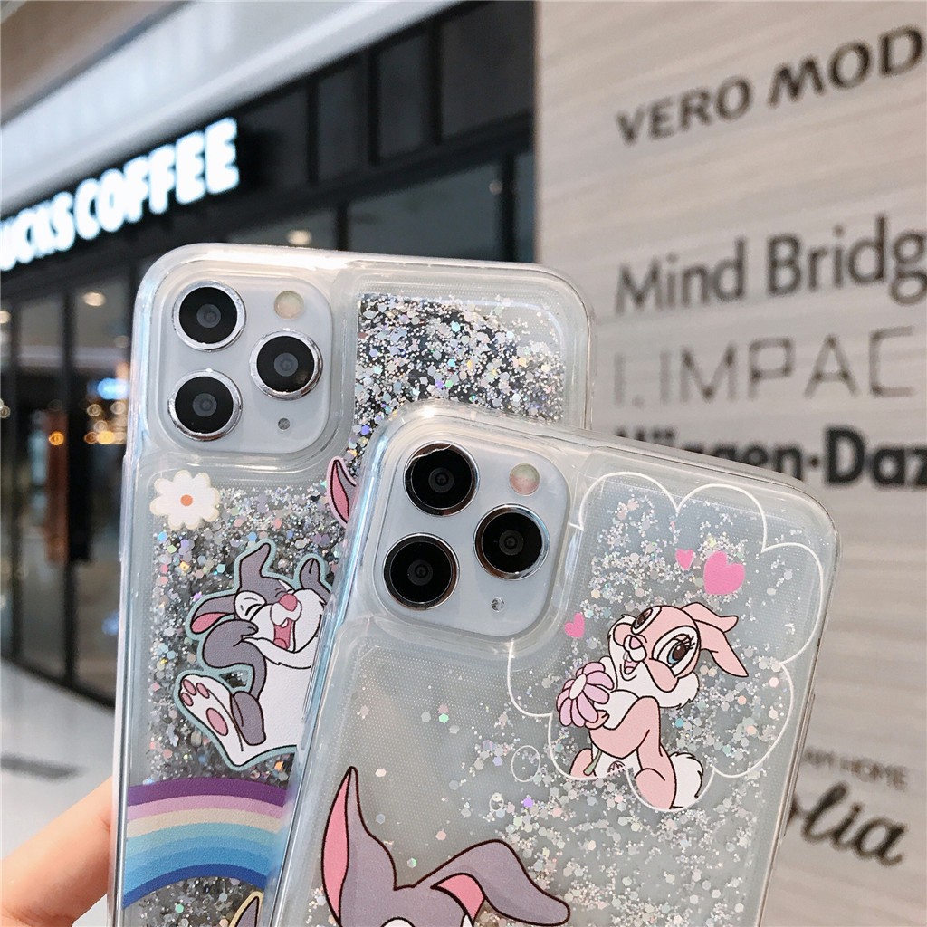 Ốp Điện Thoại TPU Mềm Họa Tiết Thỏ Kim Tuyến Nước Cho Apple iPhone 14 Pro Max 13 Pro Max 12 Pro Max 12 Pro 12