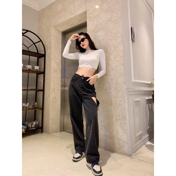 ÁO CROP TRƠN TAY DÀI-AC020
