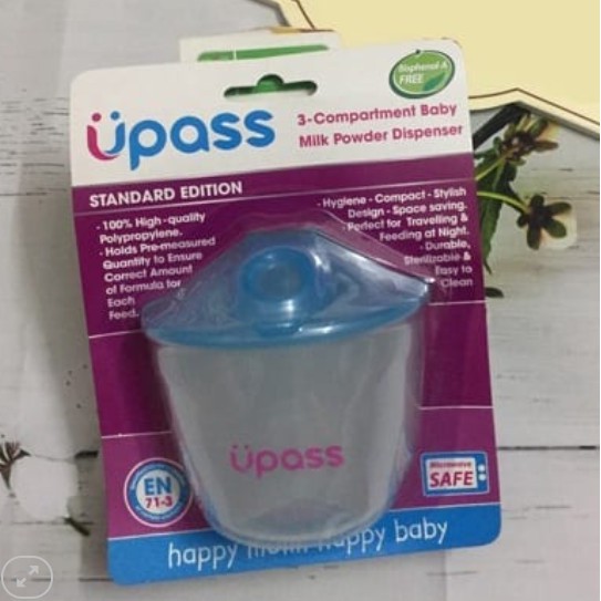 Khoang Chia Sữa Ba Ngăn Upass UP8012N (Xanh và hồng)