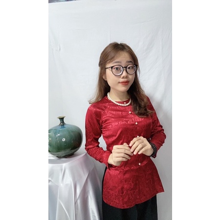 Áo bà ba truyền thống cổ tròn tay dài vải gấm cao cấp,  # set bà ba miền tây,  #bà ba gấm lụa- có bán áo lẻ