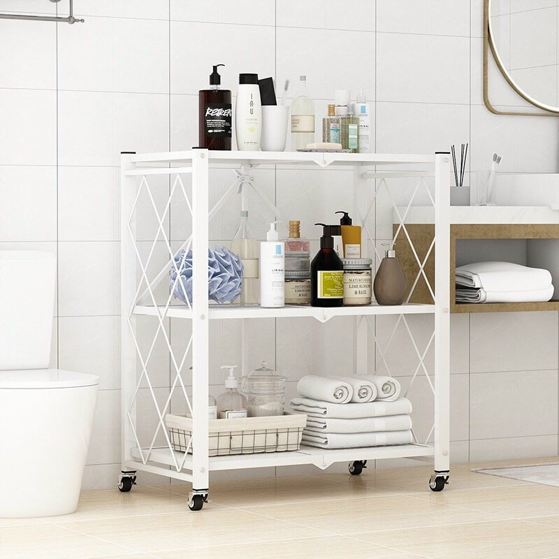 Kệ sắt 3 tầng xếp gọn có bánh xe