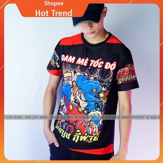 Áo đấu tem xe máy Đam mê tốc độ Racing T-Shirt - Áo thun xe máy nam tem xe cotton 4 chiều