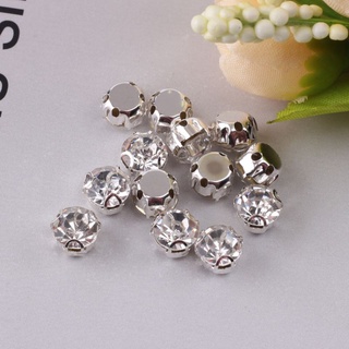 Hạt Pha Lê Đá Đế Tròn 3D Trắng Đính Kết Trang Phục thời Trang