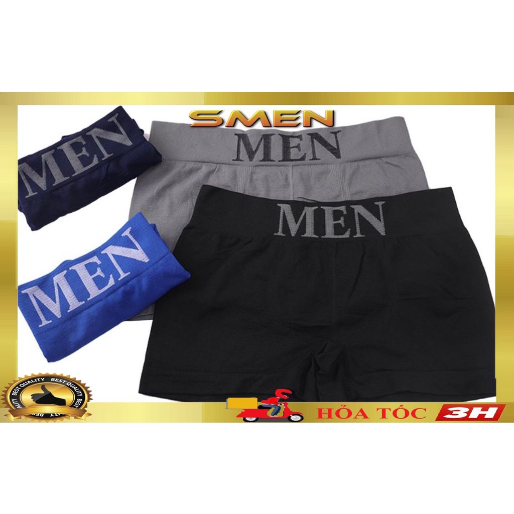 Quần sịp nam boxer dệt kim, quần lót nam boxer MEN cao cấp (Che tên) - SMEN