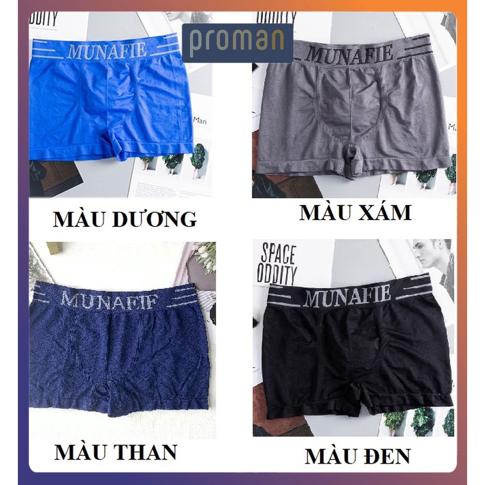 Quần Sịp Nam Đùi Cotton, Quần Lót Nam Munafie Dệt Kim Co Giãn 4 Chiều freesize - PROMAN