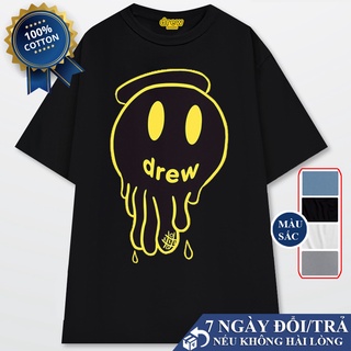 Áo thun tay lỡ drew nam nữ unisex, áo phông drew nữoversize chất liệu cotton local brand luxtee v12