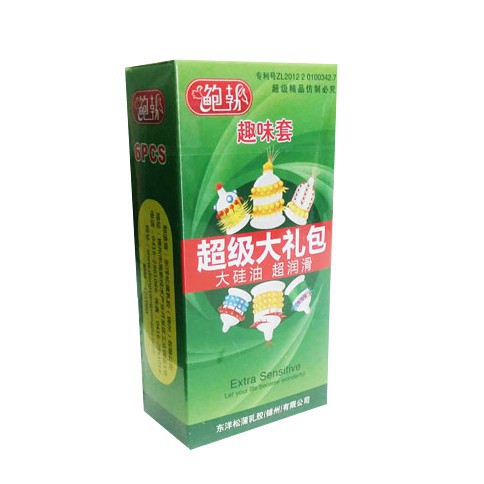 Bao cao su Gân Gai Bi Khủng Extra Sensitive Hộp 6 cái CON034