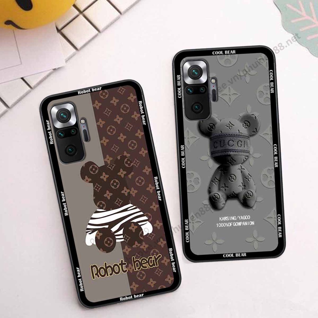 Ốp Xiaomi Redmi Note 10 / Note 10 Pro bear, k@ws thương hiệu phong cách ốp lưng thời trang cao cấp