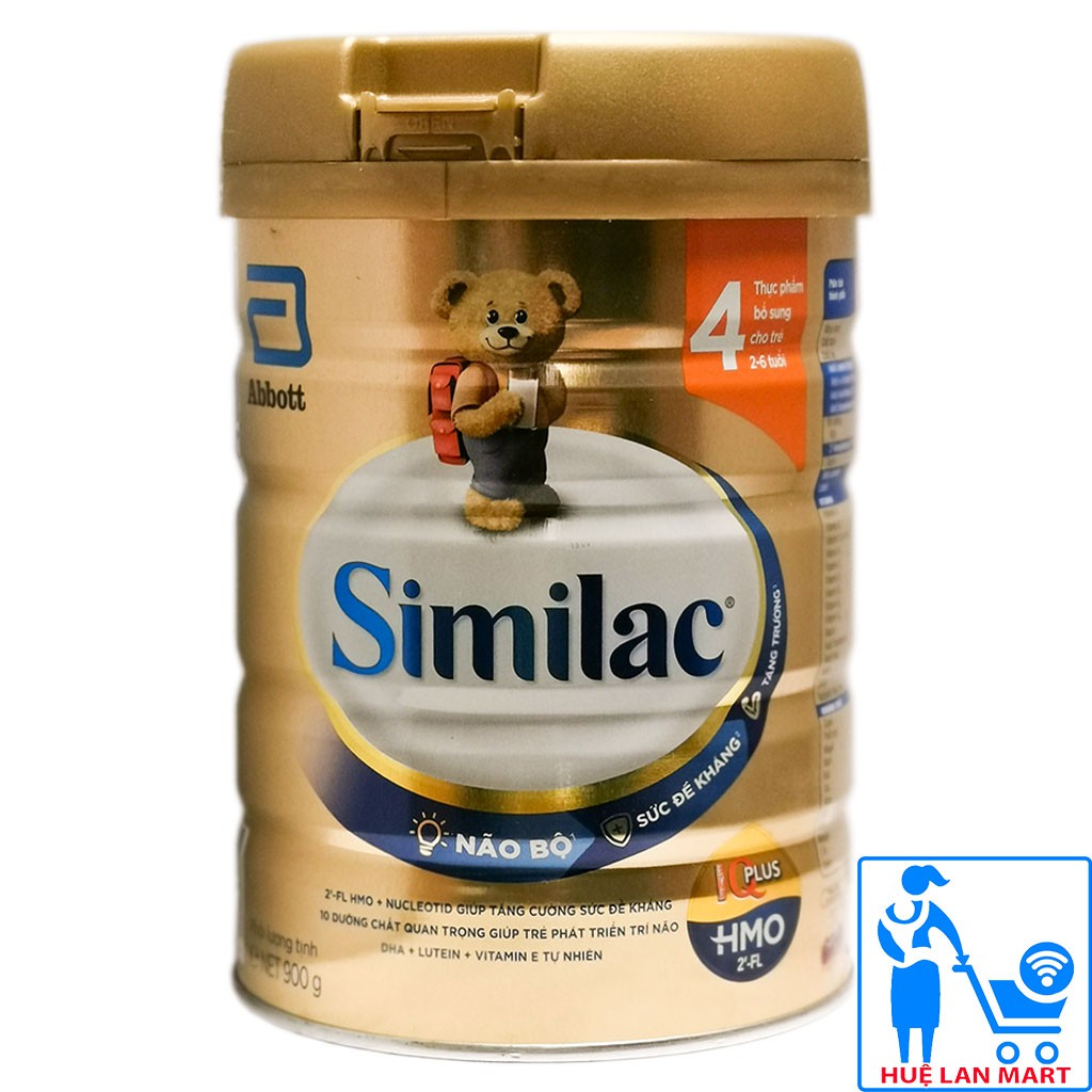 [CHÍNH HÃNG] Sữa Bột Abbott Similac IQ Plus HMO 4 - Hộp 900g (Cho bé 2-6 tuổi)