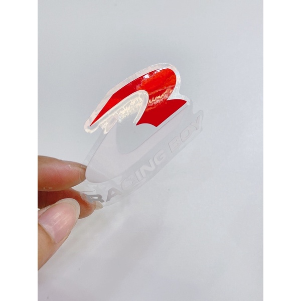 Decal tem trong suốt RCB RACING BOY trang trí nón bảo hiểm, xe máy, tủ, laptop,...