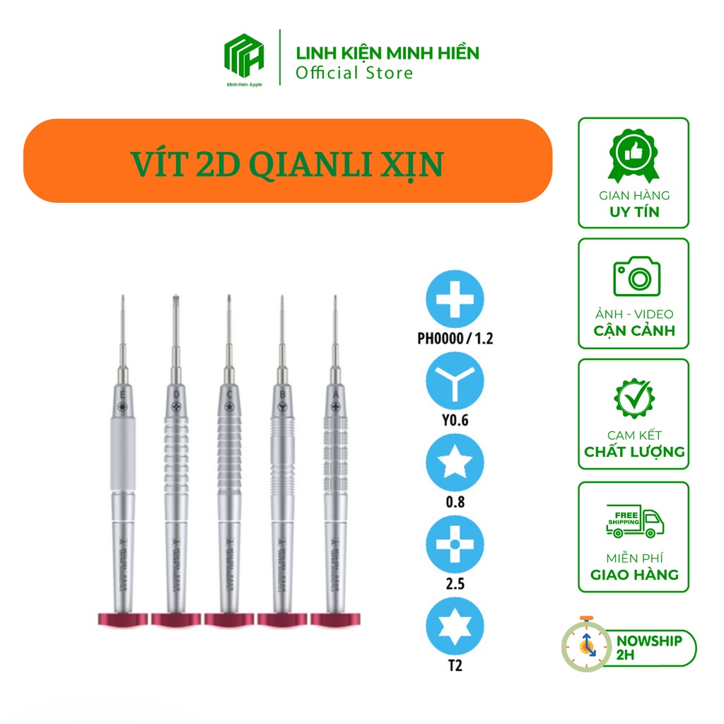 Vít xịn 2D, vít mở i.P.h.o.n.e, mở điện thoại dành cho thợ kỹ thuật sửa chữa