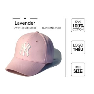 Nón kết Mũ lưỡi trai NY hồng logo trắng thêu tinh tế Free size
