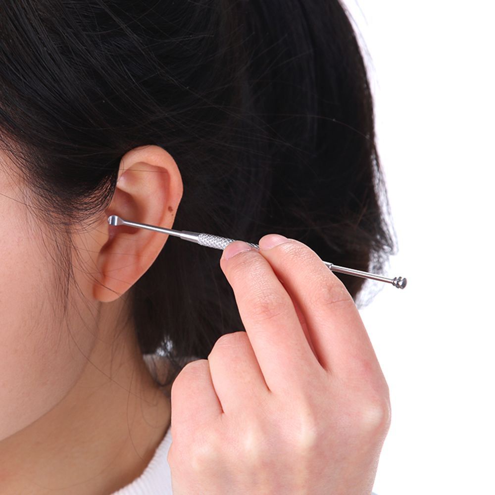 [Hàng mới về] Dụng cụ lấy ráy tai xoắn ốc 2 trong 1 bằng thép không gỉ an toàn