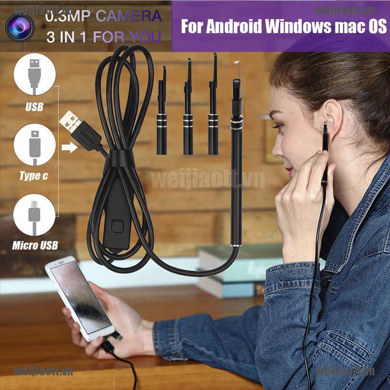 WJIAO Digital Led Otoscope Ear Camera Scope Earwax Removal Kit Ear Wax Cleaning Tool VN