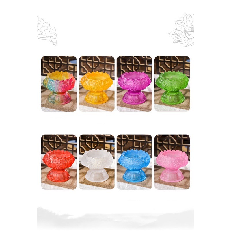 Đế Nến Hoa Sen Thủy Lưu Ly