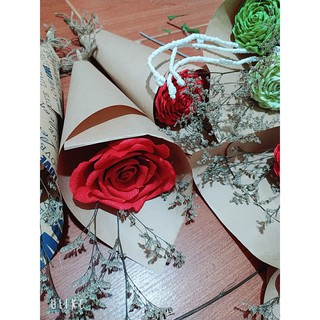 Bó Hoa Hồng Giấy Nhún