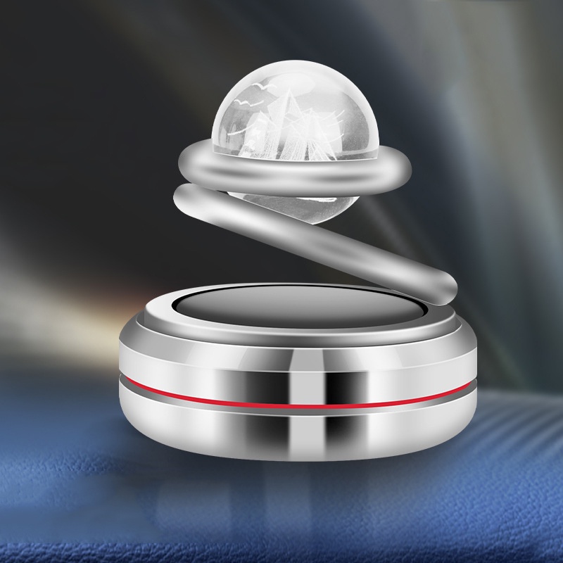 Nước Hoa Xe Hơi Mini Xoay Tròn Sử Dụng Pin Năng Lượng Mặt Trời Tặng Miếng Sáp Thơm - Tinh Dầu Thơm Ô Tô Decoroto Cao Cấp