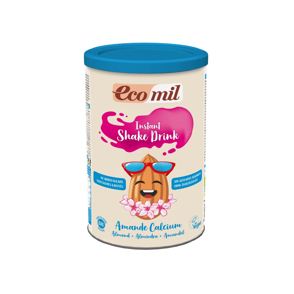 Sữa hạt hạnh nhân không đường hữu cơ Ecomil 400g