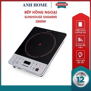Bếp hồng ngoại đơn shd6005 sunhouse cảm ứng công suất 2000w sử dụng được tất cả các loại nồi