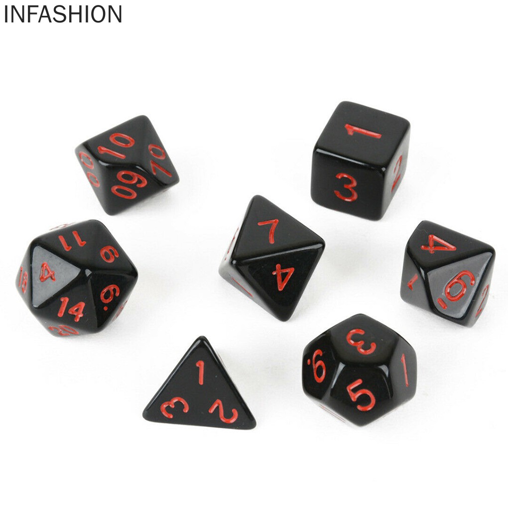 Set 7 Viên Xúc Xắc Acrylic In Chữ Số