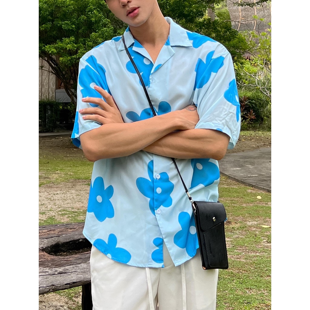 Á sơ mi nam  xanh - Beachee Blue Shirt