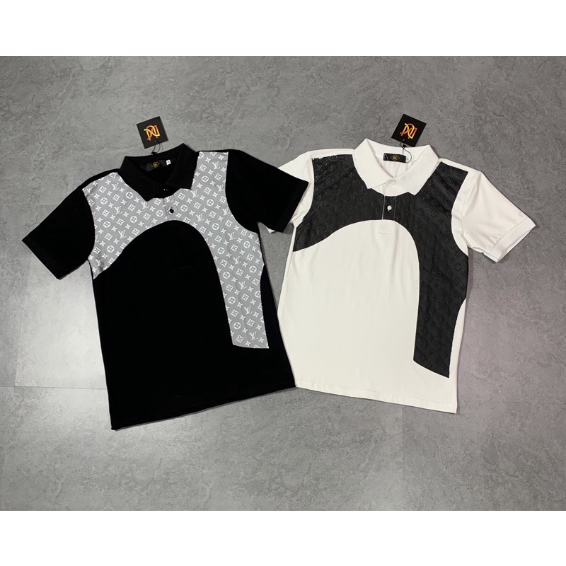 Áo thun nam cổ trụ,in phối, chất cotton 100%