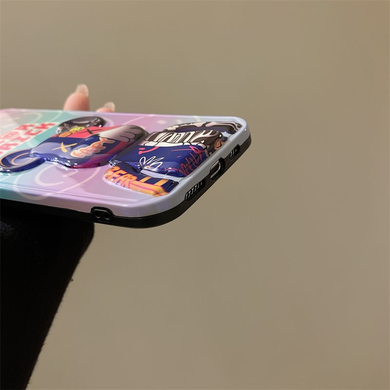 Ốp điện thoại in hình gấu 3D nhiều màu cho IPhone 12 13 11 Pro Max X Xs Max Xr
