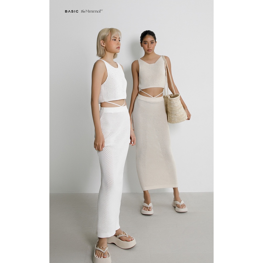 Set áo croptop & chân váy len dệt BASIC - MARU DRESS (HM053-HM054)
