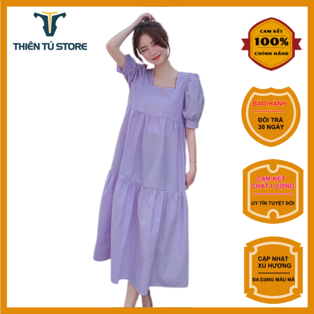 Đầm nữ dáng dài form rộng dễ thương Thiên Tú Store , chất liệu thoải mái kiểu dáng nữ tính đáng yêu