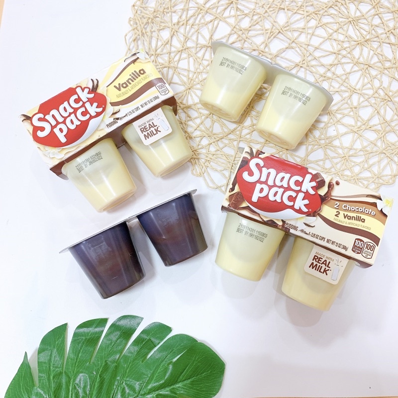 Váng Sữa Pudding Snack Pack Mỹ Giàu Canxi Cho Bé