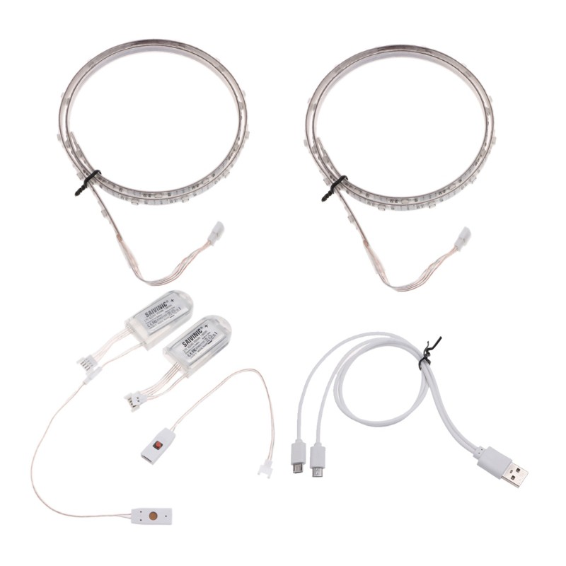 1 Cặp Dây Đèn Led 0.65mx2 Rgb Smd3528 Chống Nước Trang Trí