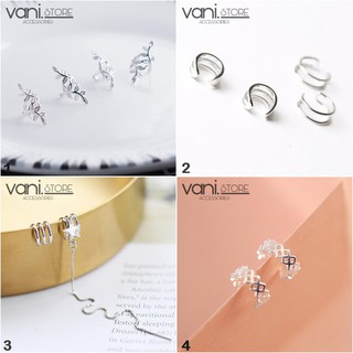 Khuyên Tai Kẹp Vành Hình Chiếc Lá / Ngôi Sao/ Sọc Trơn/Tứ Giác/ Vương Miện Basic [TS000107]