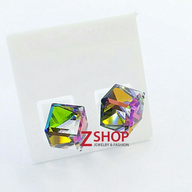 BÔNG TAI KHUYÊN NỤ BẠC 925 PHA LÊ Áo CAO CẤP