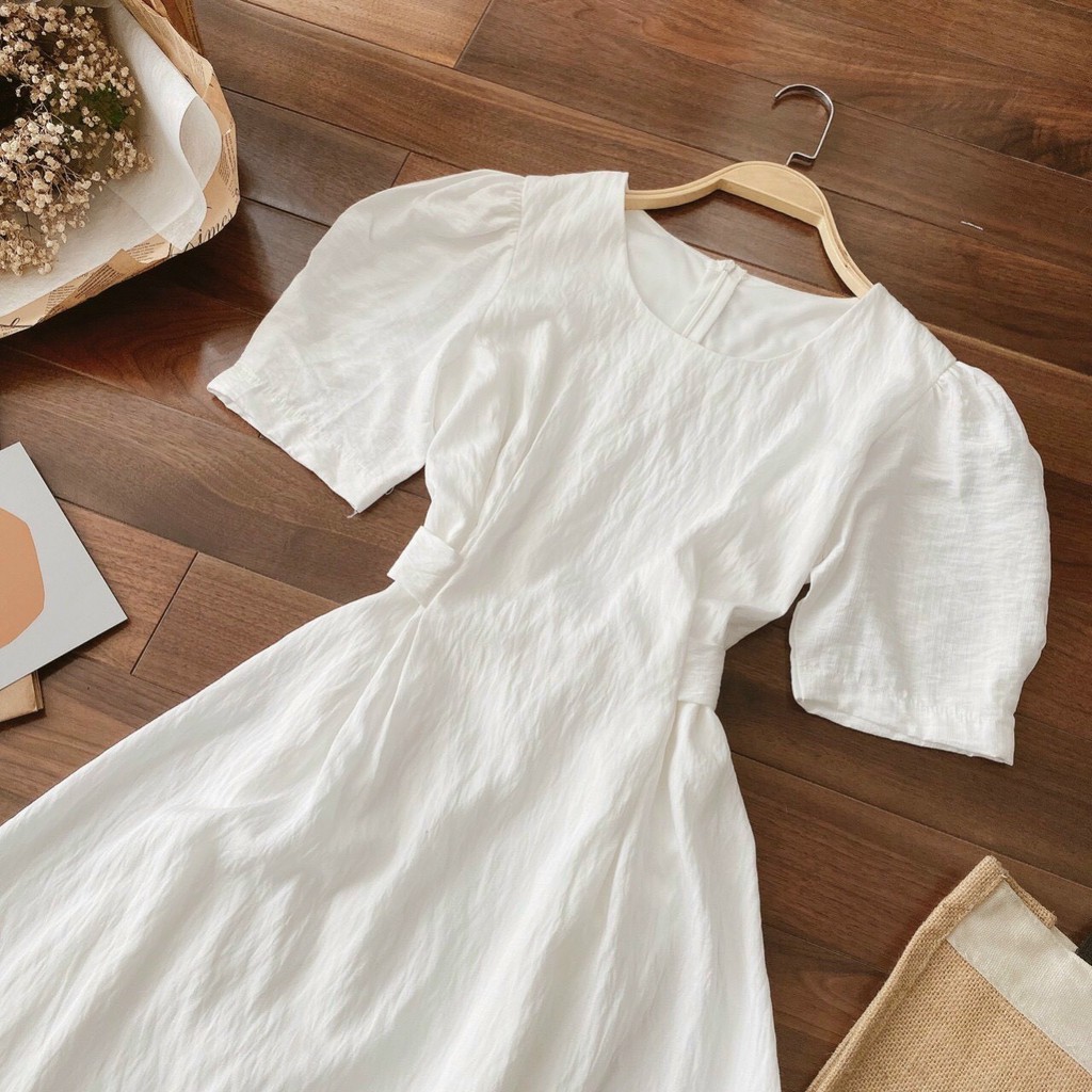 Đầm Nữ Đẹp💖Đầm Thiết Kế Màu Trắng Dáng Dài Thắt Nơ Sau Siêu Xinh M29 | BigBuy360 - bigbuy360.vn