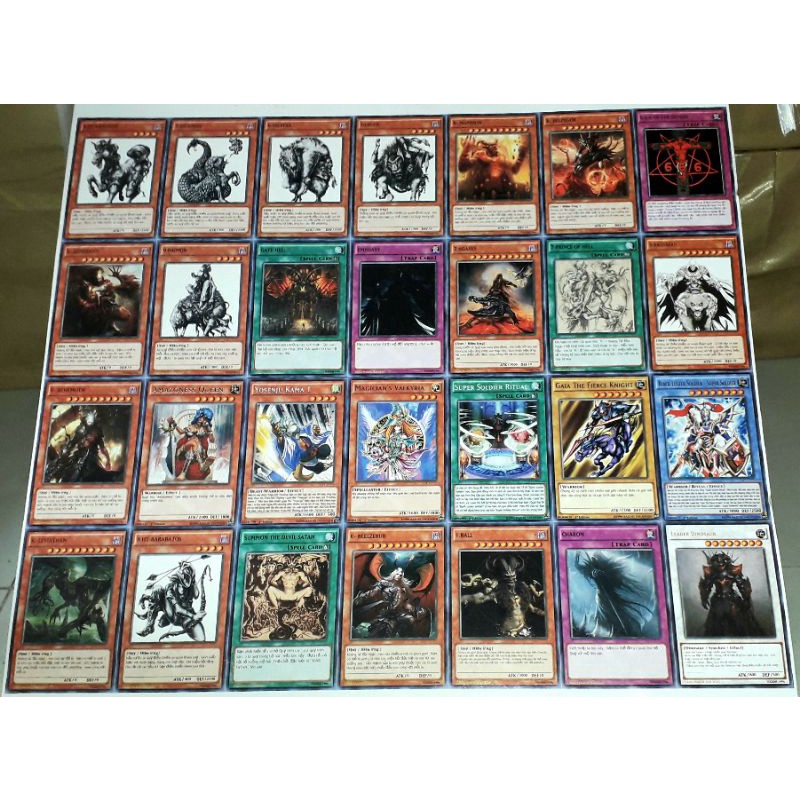 Sét 224 thẻ bài Yugi_oh Tiếng việt và tiếng Anh đặc biệt không bị trùng kích thước 6.5cm x 8.5 cm in 2 mặt