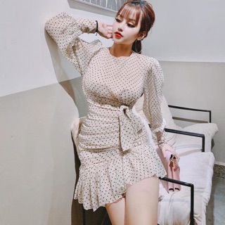 Đầm chấm bi nhúng