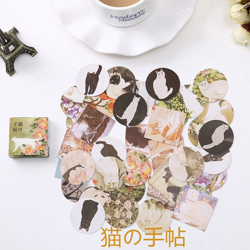 Set 40 Miếng Dán Hoạt Hình Mini Trang Trí Album Ảnh/Sổ Tay