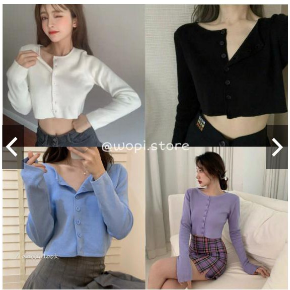 [Mã WASTUP giảm 10% tối đa 30K đơn 99K] ÁO THUN TAY DÀI FOM CROPTOP BODY KÈM NÚT (THUN COTTON TICI)