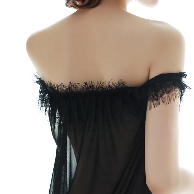 Váy ngủ voan lụa sexy trễ vai KELLY WANG SX035 Cao cấp | BigBuy360 - bigbuy360.vn