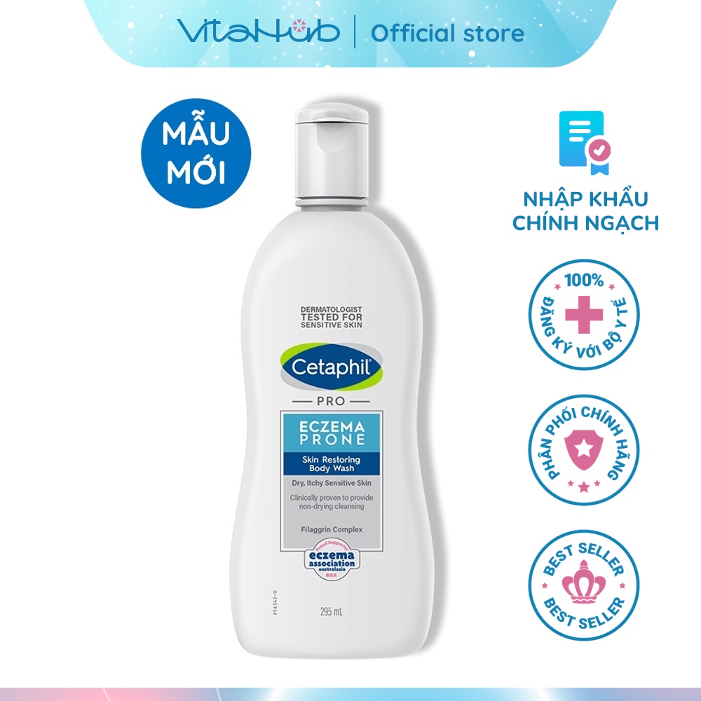 Sữa tắm dành cho da khô, da cơ địa Cetaphil Pro Ad Derma Wash 295ml
