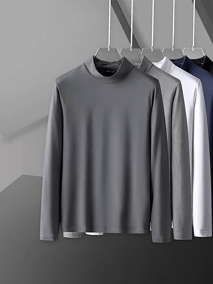 [HOT TREND] Áo giữ nhiệt nam dài tay, áo thu đông cho nam cổ 3 phân lót bông mỏng | BigBuy360 - bigbuy360.vn