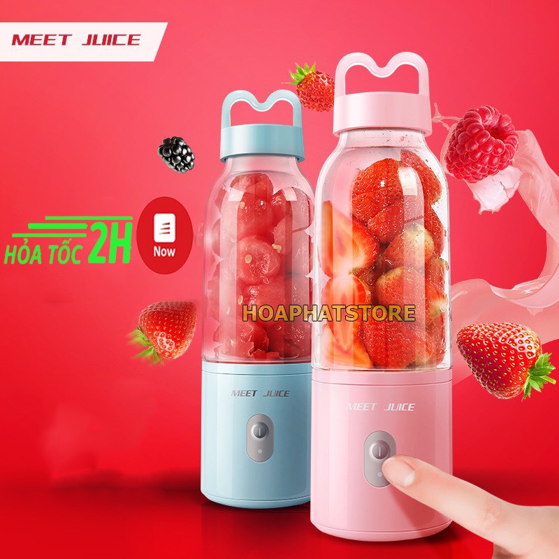 Máy Xay Sinh Tố Cầm Tay Đa Năng  Meet Juice Dung Tích 500ml Xay Nhanh An Toàn Thiết Kế Sang Trọng Chắc Chắn